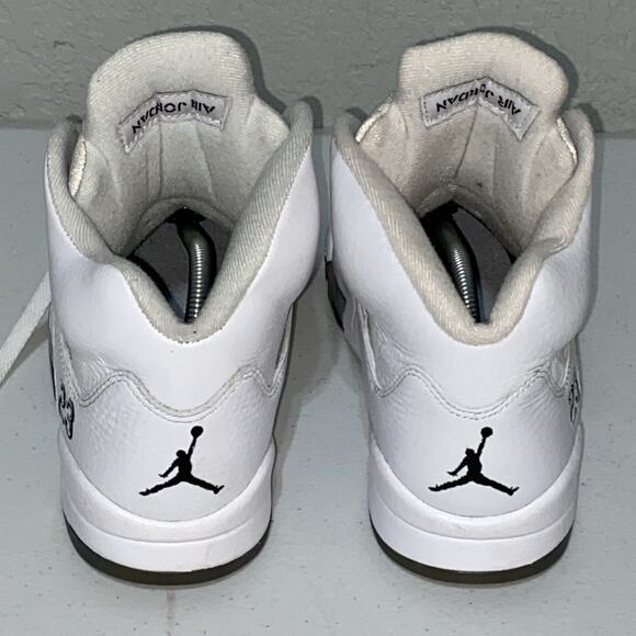 Nike Air Jordan Retro 5 V Metallic White 136027-130 Mens Size 7 Womens 8.5 2015 main image 4